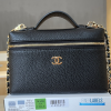 Chanel 26A Slim Vanity Case with Chain Small - Lunch Box (Black Grained Calfskin)