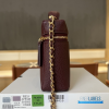Chanel 26A Slim Vanity Case with Chain Small - Lunch Box (Maroon Grained Calfskin)