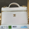 Chanel 26A Slim Vanity Case with Chain Small - Lunch Box (White Grained Calfskin)