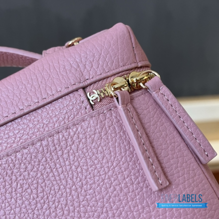 Chanel 26A Slim Vanity Case with Chain Small - Lunch Box (Pink Grained Calfskin)