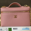 Chanel 26A Slim Vanity Case with Chain Small - Lunch Box (Pink Grained Calfskin)