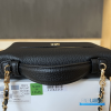 Chanel 26A Slim Vanity Case with Chain Medium- Lunch Box (Black Granulated Calfskin)