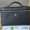 Chanel 26A Slim Vanity Case with Chain Medium- Lunch Box (Black Granulated Calfskin)