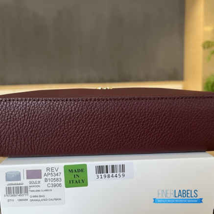 Chanel 26A Slim Vanity Case with Chain Medium- Lunch Box (Maroon Granulated Calfskin)