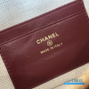 Chanel 26A Slim Vanity Case with Chain Medium- Lunch Box (Maroon Granulated Calfskin)