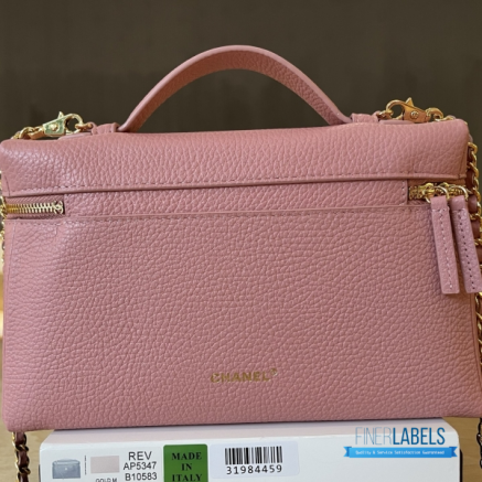 Chanel 26A Slim Vanity Case with Chain Medium- Lunch Box (Pink Granulated Calfskin)