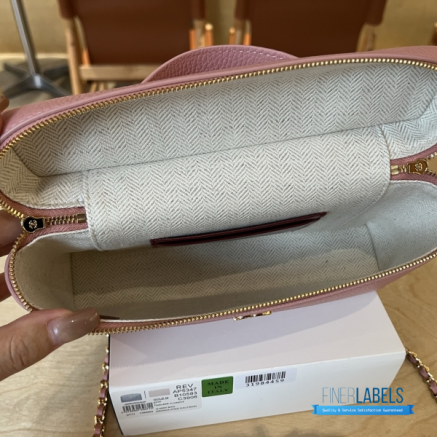 Chanel 26A Slim Vanity Case with Chain Medium- Lunch Box (Pink Granulated Calfskin)