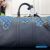 LV x Nigo Keepall Bandoulière 50 (Blue Monogram Denim and Navy Blue Taurillon Leather)