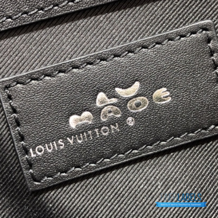 LV x Nigo Keepall Bandoulière 50 (Black Monogram Denim and Taurillon Leather)