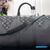 LV x Nigo Keepall Bandoulière 50 (Black Monogram Denim and Taurillon Leather)