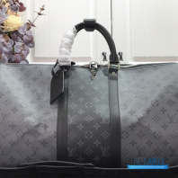 LV Keepall Bandoulière 50 (Monogram Eclipse / Monogram Eclipse Reverse Coated Canvas)