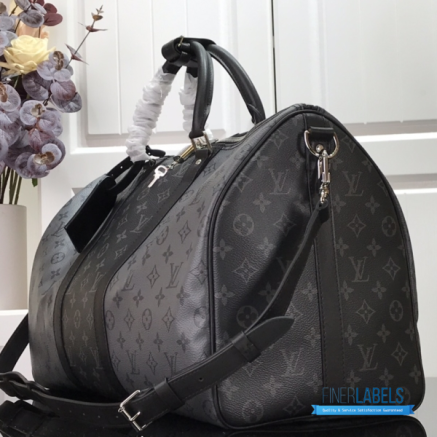 LV Keepall Bandoulière 50 (Monogram Eclipse / Monogram Eclipse Reverse Coated Canvas)