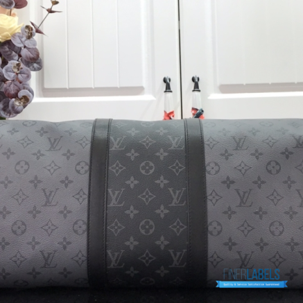 LV Keepall Bandoulière 50 (Monogram Eclipse / Monogram Eclipse Reverse Coated Canvas)