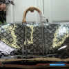 LV Keepall Bandoulière 50 (Silver Monogram Mirror Coated Canvas)