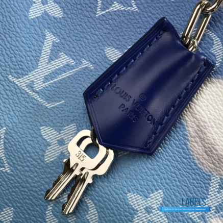 LV Keepall Bandoulière 50 (Blue Monogram Clouds Coated Canvas)