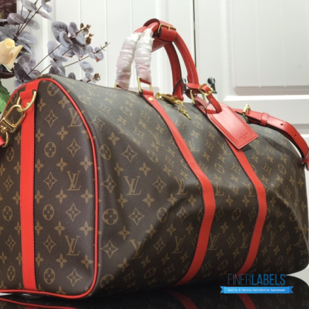 LV Keepall Bandoulière 50 (Coquelicot Monogram Coated Canvas)