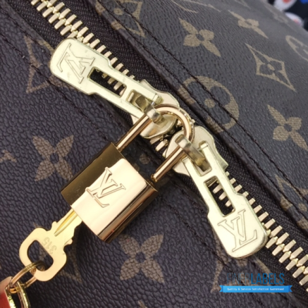 LV Keepall Bandoulière 50 (Coquelicot Monogram Coated Canvas)