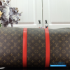 LV Keepall Bandoulière 50 (Coquelicot Monogram Coated Canvas)