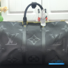 LV Keepall Bandoulière 45 (Black Monogram Empreinte Giant Leather)
