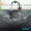 LV Keepall Bandoulière 45 (Black Monogram Empreinte Giant Leather)