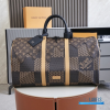 LV x Nigo Keepall Bandoulière 50 (Brown Monogram and Giant Damier Ebene Coated Canvas)