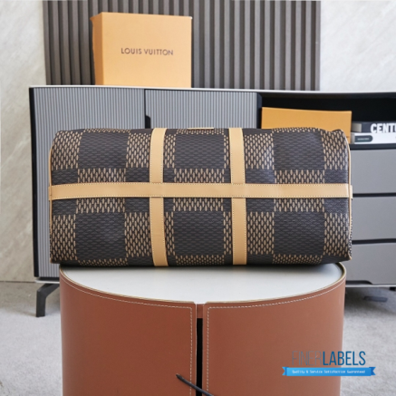 LV x Nigo Keepall Bandoulière 50 (Brown Monogram and Giant Damier Ebene Coated Canvas)