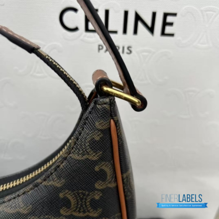 CELINE Ava Bag Medium (Tan Triomphe Canvas & Calfskin)