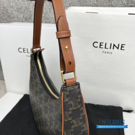 CELINE Ava Bag Medium (Tan Triomphe Canvas & Calfskin)