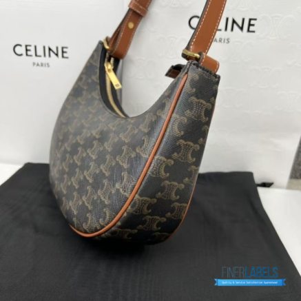 CELINE Ava Bag Medium (Tan Triomphe Canvas & Calfskin)