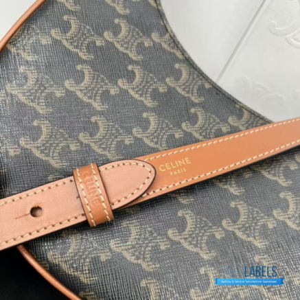 CELINE Ava Bag Medium (Tan Triomphe Canvas & Calfskin)