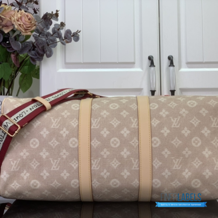 LV Keepall Bandoulière 45 (Beige Meowgram Coated Canvas)