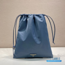 PRADA Wish Drawstring Pouch One Size (Aviation Blue Re-Nylon)