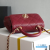 Chanel Mini Coco Handle Flap Bag (Burgundy Quilted Caviar Leather)