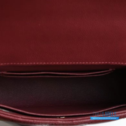 Chanel Mini Coco Handle Flap Bag (Burgundy Quilted Caviar Leather)