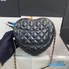 CHANEL CC In Love Heart Bag Large (Black Quilted Lambskin)