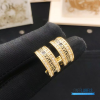 Christian Dior Night Code Hoop Earrings One Size (Gold-Finish Metal, Black Lacquer & White Crystals)