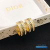 Christian Dior Night Code Hoop Earrings One Size (Gold-Finish Metal, Black Lacquer & White Crystals)