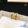 Christian Dior Night Code Hoop Earrings One Size (Gold-Finish Metal, Black Lacquer & White Crystals)