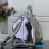 LV Keepall Bandoulière 50 (Silver Monogram Mirror Coated Canvas)