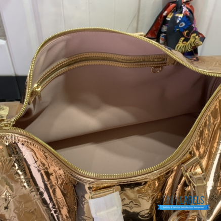 LV Keepall Bandoulière 45 (Copper Monogram Miroir Coated Canvas)