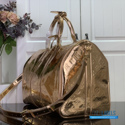 LV Keepall Bandoulière 45 (Copper Monogram Miroir Coated Canvas)