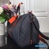 LV Keepall Bandoulière 45 (Damier Cobalt Race Canvas / Blue & Orange)