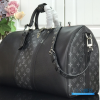 LV Keepall Bandoulière 50 (Black Taiga Leather & Monogram Eclipse Coated Canvas)