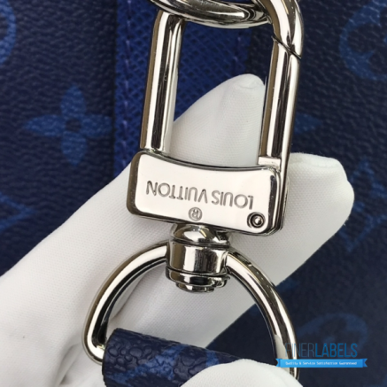 LV Keepall Bandoulière 50 (Pacific Blue Taiga Leather & Monogram Canvas)
