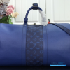 LV Keepall Bandoulière 50 (Pacific Blue Taiga Leather & Monogram Canvas)