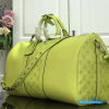 LV Keepall Bandoulière 50 (Neon Yellow Taigarama Leather and Monogram Canvas)