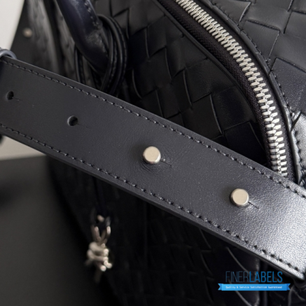 BV Briefcase One Size (Black Intrecciato Calfskin Leather)