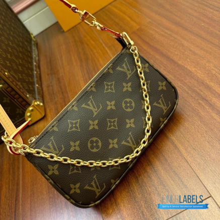 LV Pochette Accessoires One Size (Classic Brown Monogram Canvas & Vachetta Leather)