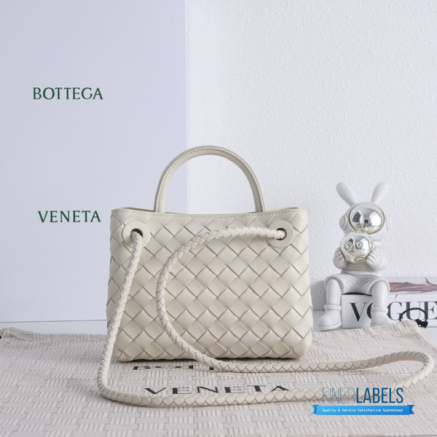 BV Mini Andiamo Bag (Chalk/Sea Salt Intrecciato Lambskin Leather)