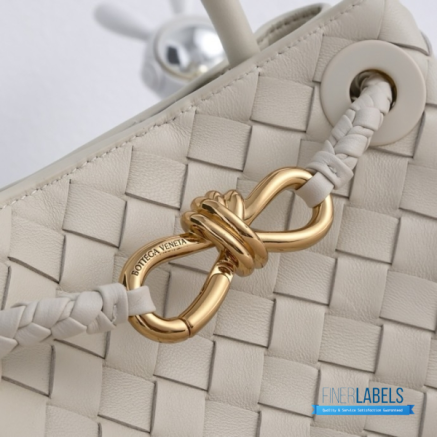BV Mini Andiamo Bag (Chalk/Sea Salt Intrecciato Lambskin Leather)